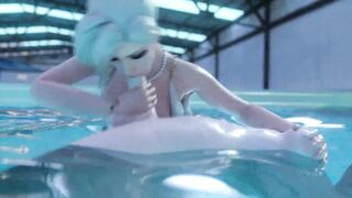 Hot Overwatch Futa porn where D.va is Dickgirl, and She fucking horny Blonde in Pool, Animation Sex Video with BlowJob and Cunnilingus