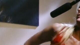 Two MILF lesbians in latex outfits have strap on and dildo fuck session