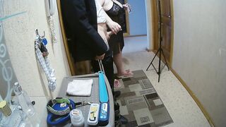 a friend jerks off my cock in the front room