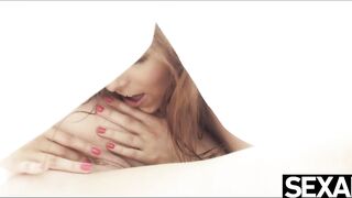 Watch her girlfriend lick her big natural tits and wet pussy