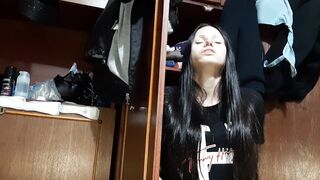 I caught my neighbor masturbating and started masturbating too - Lesbian Illusion Girls