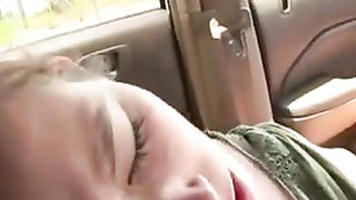 Lesbian Friend Licks Her Pussy While She's Driving