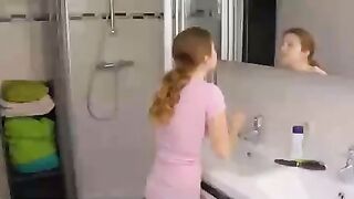 Two Girls Fingering Together In The Bathroom