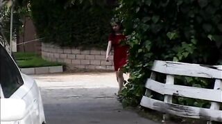 Young neighbor seduces granny to have dildo sex together