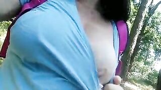 18 Year Old Girl Showing Boobs In The Forest