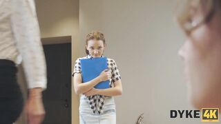 DYKE4K. A Tricky Job with Katty West, Olivia Trunk, Milana Taylor