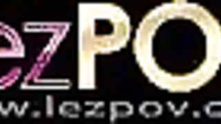 Unable to up pay after a lost bet the blonde has to scissor the lesbian brunette