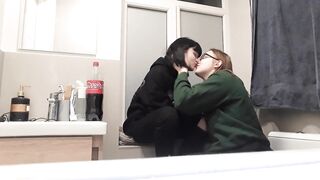 sensual kissing and smoking session