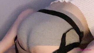 Fucking my girlfriend with strap-on she cum in 2 minutes