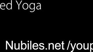 Blonde yoga babes share hot lesbian fuck