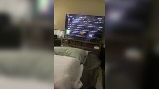 Caregiver watching hot lesbian porn as I lick her pussy and use sex toys until she has orgasm