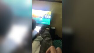 Caregiver watching hot lesbian porn as I lick her pussy and use sex toys until she has orgasm