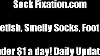 Her gorgeous stocking covered legs get me so hot