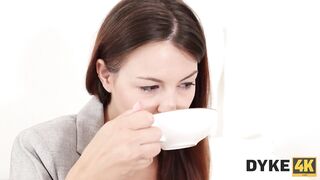 DYKE4K. Office Quickie with Foot Licking with Cindy Shine, Jenny Wild