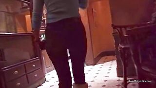 Pissing outdoors and indoors and anal beads