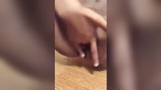 Horny slut. Fingers my cunt till I cum