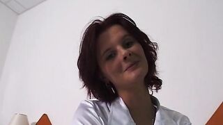 milf strips naked in hotel room and opens her slim thighs