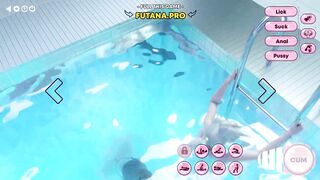 3D Futanari Sex in Pool - Horny girl really wants to bring the dickgirl to orgasm