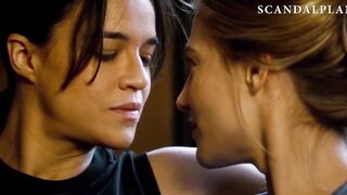 Michelle Rodriguez Lesbian Kiss on ScandalPlanet.Com