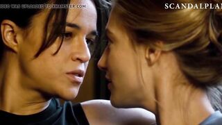 Michelle Rodriguez Lesbian Kiss on ScandalPlanet.Com