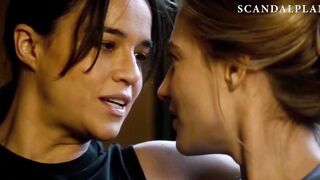 Michelle Rodriguez Lesbian Kiss on ScandalPlanet.Com
