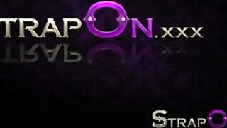 StrapOn Glamorous lesbians making each other orgasm