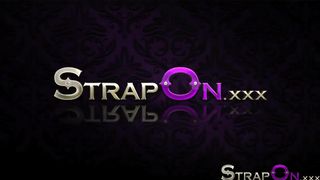 StrapOn Hot sexy lesbians fucking with long dildo