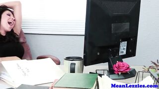 Busty lezdom teacher fucks her students ass