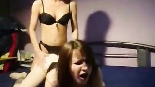 2 sexy amaters fucking with a strapon by twistedworlds