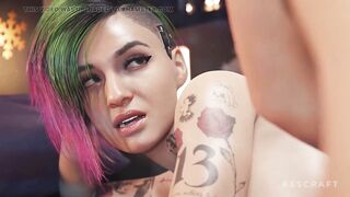 Cyberpunk 2077 - Judy & V Lesbian Dildo Play with Cum (Animation with Sound)