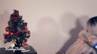 Dress Up the Christmas Tree & Undress Me: Amateur Hot Lesbian Tribbing & Pussy Licking- Kinky Babies