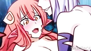 Miia x Rachnera Arachnera Lesbian sex - Monster Musume no Iru Nichijou - Lamia Spider Monster Anime Girls