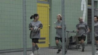 Soccer match between a women's and men's team it will end in a spectacular orgy