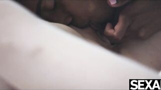 Watch these interracial lesbian lovers eat each other's pussy