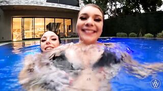 ANGELA WHITE - Hot Late Night Fuck with Gabbie Carter in the Pool