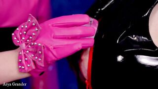 Sensual Ice Cube Slow Lesbian Play 4k. PVC Clothes FemDom Play