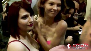 Girls Play a Stripping Game in the Hotel Room