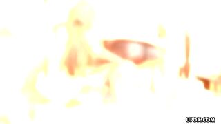 Threesome naked lesbian girls playing wwith glass dildo.