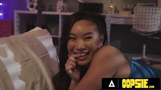 Massive Tits MILF Squirts With College Hotties