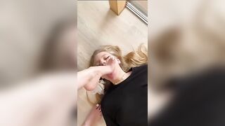 SEXY LESBIAN FOOTFETISH LONG VIDEO WITH FOOTLICKING BY SLAVE SLAVE SHOWED HER FEET