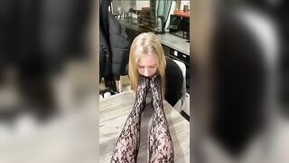 SEXY LESBIAN FOOTFETISH LONG VIDEO WITH FOOTLICKING BY SLAVE SLAVE SHOWED HER FEET