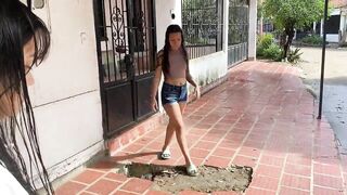 I fuck with another girl in the living room of my house