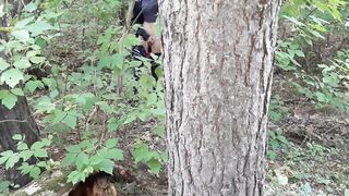 Exhibitionist girl in the forest masturbated for sex with my girlfriend - IkaSmokS