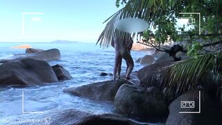 voyeur spy, nude couple having sex on public beach - projects