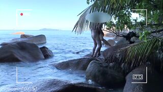 voyeur spy, nude couple having sex on public beach - projects