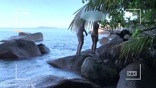 voyeur spy, nude couple having sex on public beach - projects