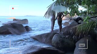 voyeur spy, nude couple having sex on public beach - projects