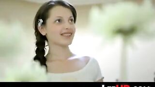 Cute girl gets a massage and a finger