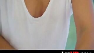 Cute girl gets a massage and a finger