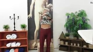 Old 67yo and young 19yo lesbian massage